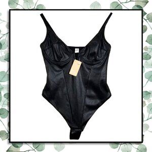 *NWT* Popilush Built In Shapewear Leather Bodysuit - Size L